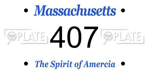 407 Massachusetts License Plate