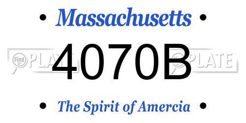 4070B Massachusetts License Plate
