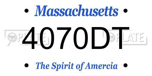4070DT Massachusetts License Plate