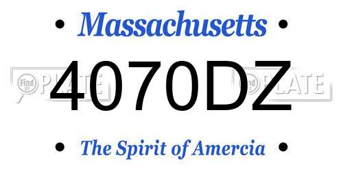 4070DZ Massachusetts License Plate