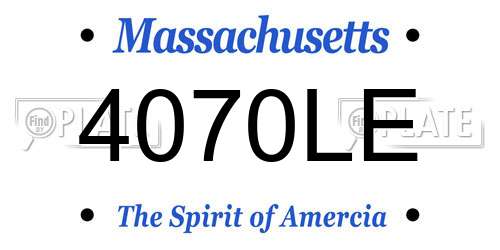 4070LE Massachusetts License Plate