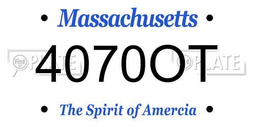 4070OT Massachusetts License Plate