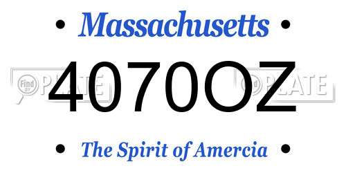 4070OZ Massachusetts License Plate