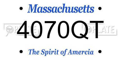 4070QT Massachusetts License Plate