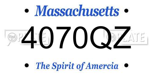 4070QZ Massachusetts License Plate