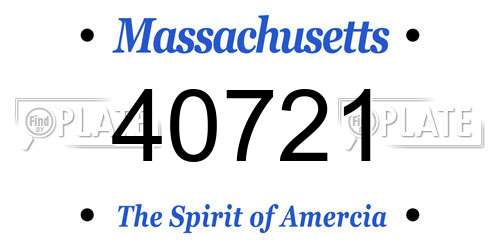 40721 Massachusetts License Plate