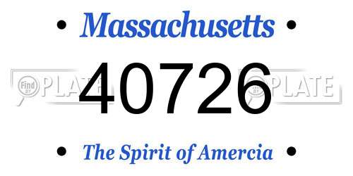 40726 Massachusetts License Plate