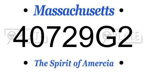 40729G2 Massachusetts License Plate
