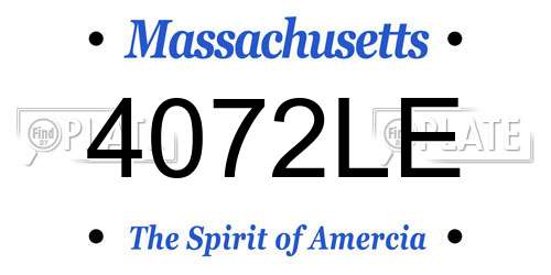 4072LE Massachusetts License Plate