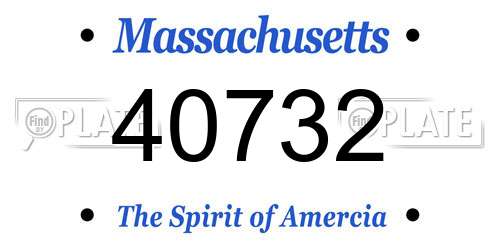 40732 Massachusetts License Plate