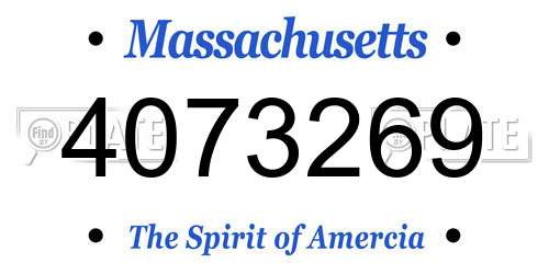 4073269 Massachusetts License Plate