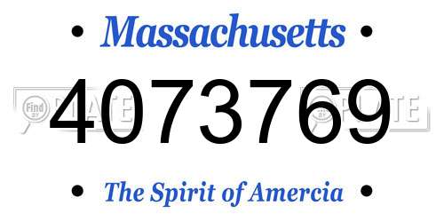 4073769 Massachusetts License Plate