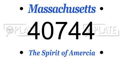 40744 Massachusetts License Plate
