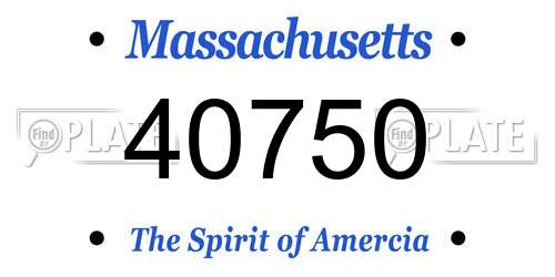 40750 Massachusetts License Plate