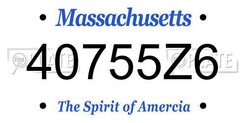40755Z6 Massachusetts License Plate