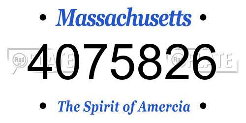 4075826 Massachusetts License Plate