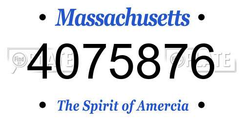 4075876 Massachusetts License Plate