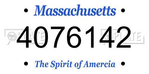 4076142 Massachusetts License Plate