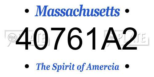 40761A2 Massachusetts License Plate