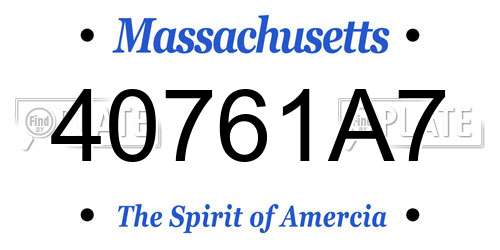 40761A7 Massachusetts License Plate