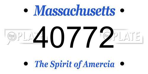 40772 Massachusetts License Plate
