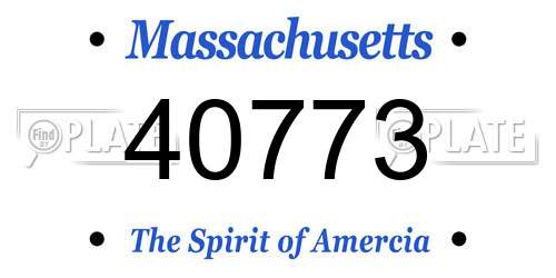 40773 Massachusetts License Plate