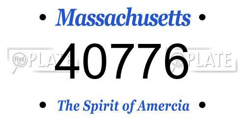 40776 Massachusetts License Plate