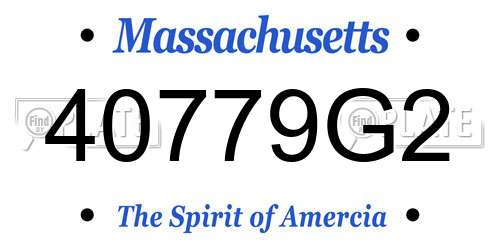 40779G2 Massachusetts License Plate