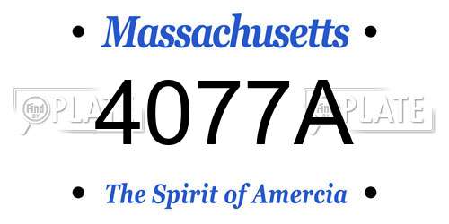 4077A Massachusetts License Plate