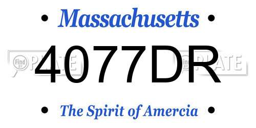 4077DR Massachusetts License Plate