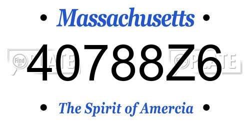 40788Z6 Massachusetts License Plate
