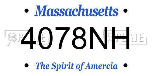 4078NH Massachusetts License Plate