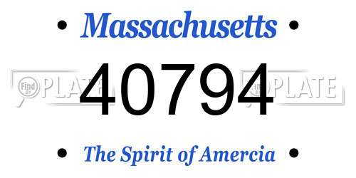40794 Massachusetts License Plate