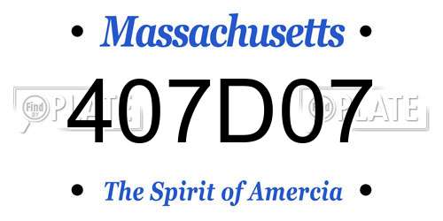 407D07 Massachusetts License Plate