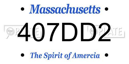 407DD2 Massachusetts License Plate