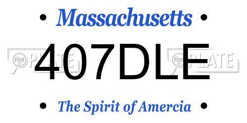 407DLE Massachusetts License Plate