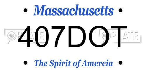 407DOT Massachusetts License Plate