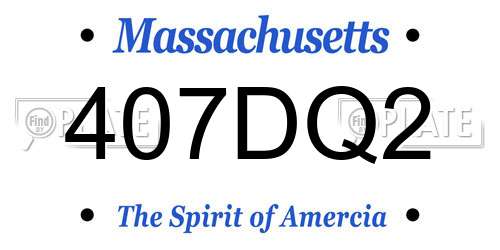 407DQ2 Massachusetts License Plate
