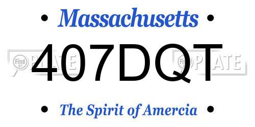 407DQT Massachusetts License Plate