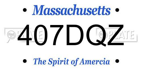 407DQZ Massachusetts License Plate