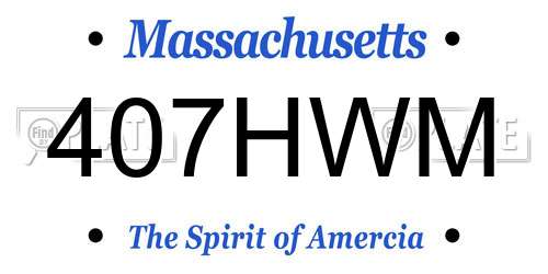 407HWM Massachusetts License Plate