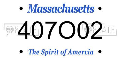 407O02 Massachusetts License Plate