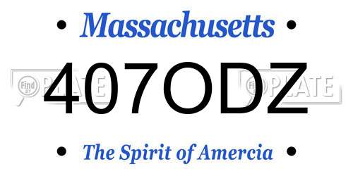 407ODZ Massachusetts License Plate