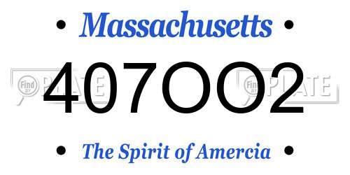 407OO2 Massachusetts License Plate