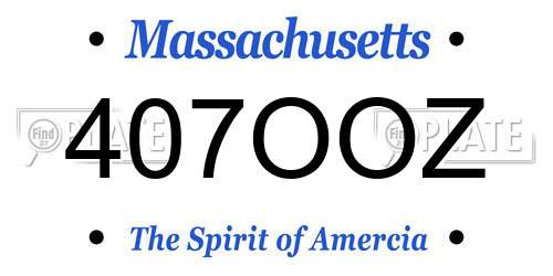 407OOZ Massachusetts License Plate