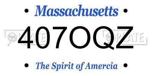 407OQZ Massachusetts License Plate