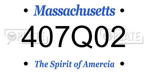 407Q02 Massachusetts License Plate