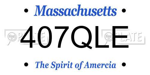 407QLE Massachusetts License Plate