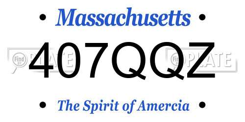 407QQZ Massachusetts License Plate