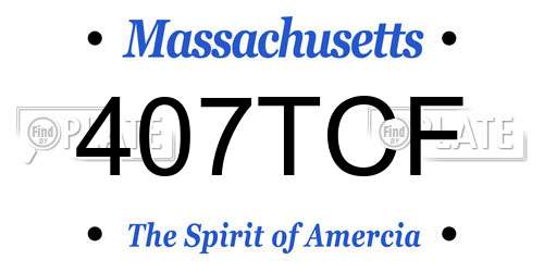 407TCF Massachusetts License Plate